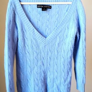 Blue cashmere Ralph Lauren sweater in size small